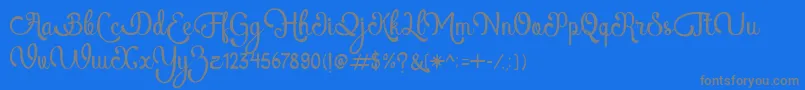 AtlantisHeartFree Font – Gray Fonts on Blue Background