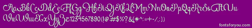 AtlantisHeartFree Font – Green Fonts on Purple Background