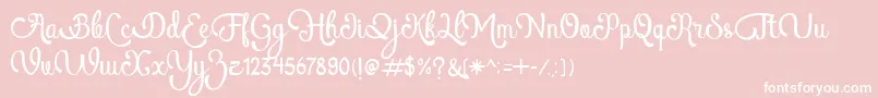 フォントAtlantisHeartFree – ピンクの背景に白い文字