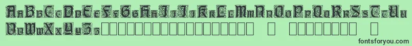 フォントCarrickCapitals – 緑の背景に黒い文字