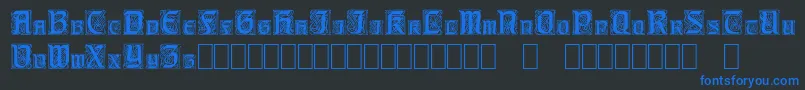 CarrickCapitals-Schriftart – Blaue Schriften auf schwarzem Hintergrund