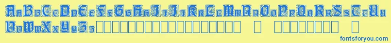 Шрифт CarrickCapitals – синие шрифты на жёлтом фоне