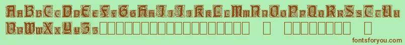 CarrickCapitals-fontti – ruskeat fontit vihreällä taustalla