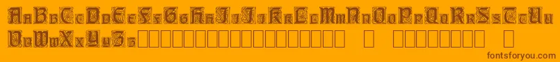 CarrickCapitals Font – Brown Fonts on Orange Background