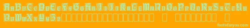 CarrickCapitals-fontti – vihreät fontit oranssilla taustalla