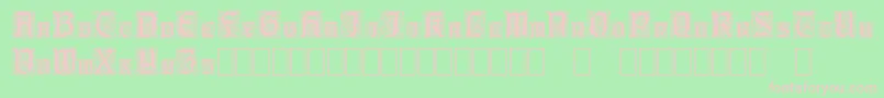 CarrickCapitals-fontti – vaaleanpunaiset fontit vihreällä taustalla