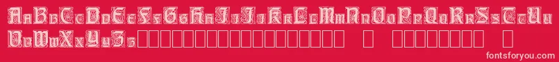 フォントCarrickCapitals – 赤い背景にピンクのフォント