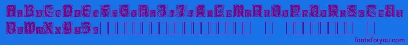 CarrickCapitals Font – Purple Fonts on Blue Background