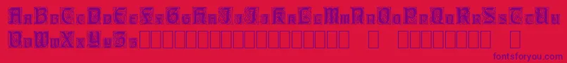 Fonte CarrickCapitals – fontes roxas em um fundo vermelho
