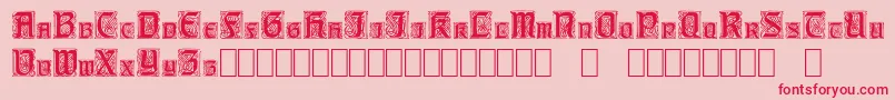 フォントCarrickCapitals – ピンクの背景に赤い文字