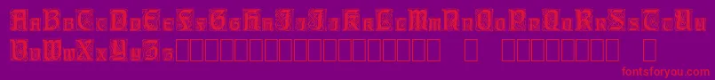 Czcionka CarrickCapitals – czerwone czcionki na fioletowym tle