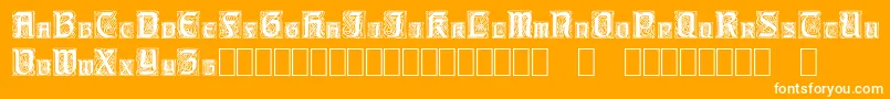 CarrickCapitals-fontti – valkoiset fontit oranssilla taustalla