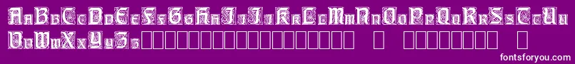 CarrickCapitals-fontti – valkoiset fontit violetilla taustalla