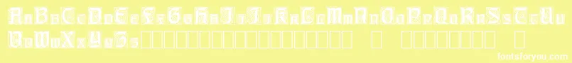 CarrickCapitals-fontti – valkoiset fontit keltaisella taustalla