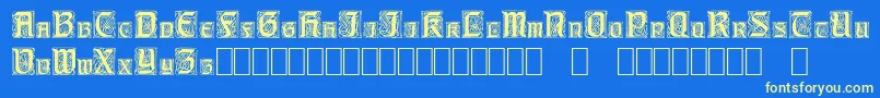 CarrickCapitals-fontti – keltaiset fontit sinisellä taustalla