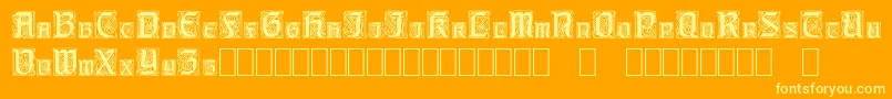 CarrickCapitals-Schriftart – Gelbe Schriften auf orangefarbenem Hintergrund