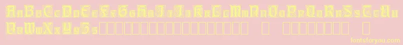 Fonte CarrickCapitals – fontes amarelas em um fundo rosa