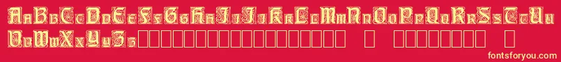 Шрифт CarrickCapitals – жёлтые шрифты на красном фоне