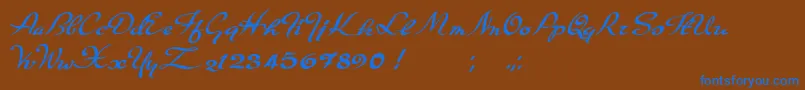 Carpete Font – Blue Fonts on Brown Background