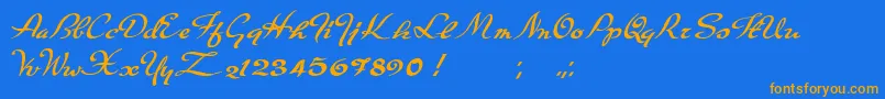Carpete Font – Orange Fonts on Blue Background