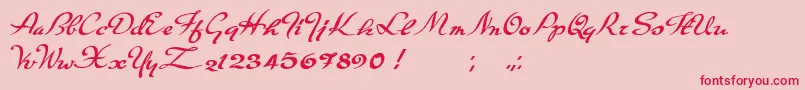 Carpete-Schriftart – Rote Schriften auf rosa Hintergrund