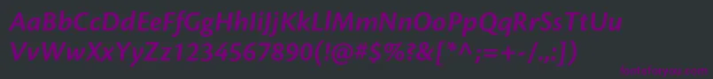Шрифт CronosproSemiboldcaptit – фиолетовые шрифты на чёрном фоне