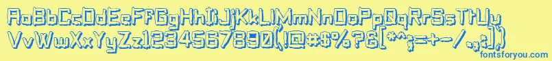 Pillsoft Font – Blue Fonts on Yellow Background