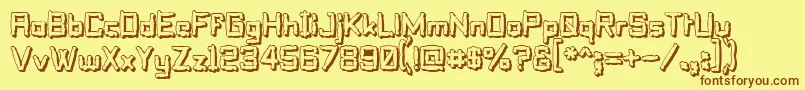 Pillsoft Font – Brown Fonts on Yellow Background
