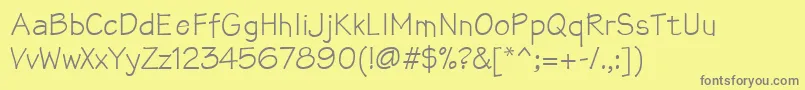 Mathsofttext Font – Gray Fonts on Yellow Background