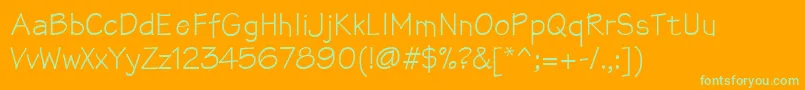 Mathsofttext-fontti – vihreät fontit oranssilla taustalla