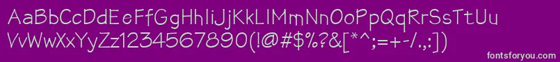 Mathsofttext-fontti – vihreät fontit violetilla taustalla