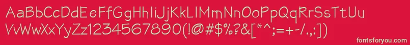 Mathsofttext-fontti – vihreät fontit punaisella taustalla