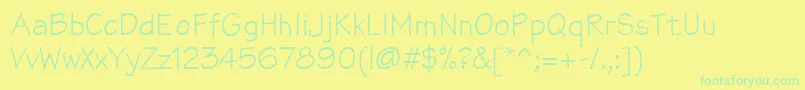 フォントMathsofttext – 黄色い背景に緑の文字