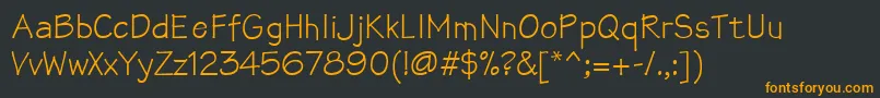 Lisätietoja Mathsofttext-fontista Mathsofttext-fontti – oranssit fontit mustalla taustalla