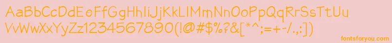 フォントMathsofttext – オレンジの文字がピンクの背景にあります。