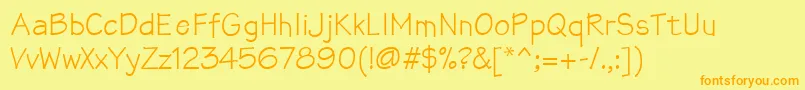Mathsofttext Font – Orange Fonts on Yellow Background