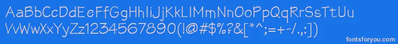 Mathsofttext-fontti – vaaleanpunaiset fontit sinisellä taustalla
