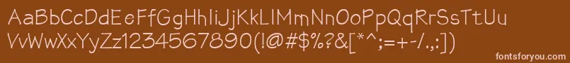 Mathsofttext-fontti – vaaleanpunaiset fontit ruskealla taustalla