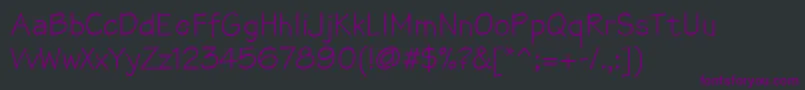Mathsofttext-fontti – violetit fontit mustalla taustalla