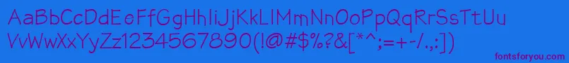 Czcionka Mathsofttext – fioletowe czcionki na niebieskim tle