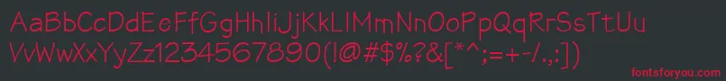 Mathsofttext Font – Red Fonts on Black Background