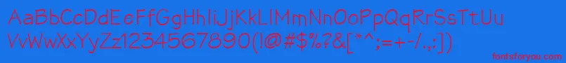 Mathsofttext Font – Red Fonts on Blue Background
