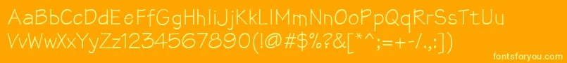 Mathsofttext Font – Yellow Fonts on Orange Background
