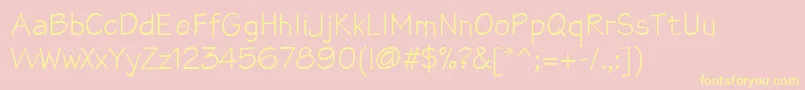 Mathsofttext Font – Yellow Fonts on Pink Background