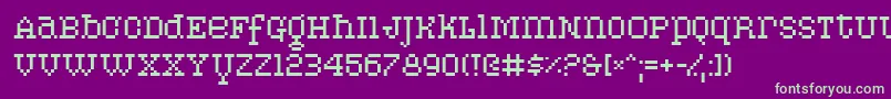 Fonte Pixelpirate – fontes verdes em um fundo violeta