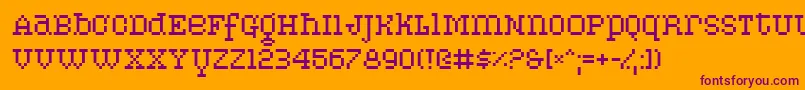 Pixelpirate Font – Purple Fonts on Orange Background