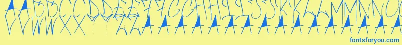 BrushOfAnarchy Font – Blue Fonts on Yellow Background