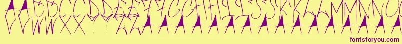 BrushOfAnarchy Font – Purple Fonts on Yellow Background