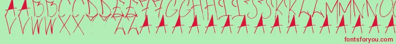 BrushOfAnarchy Font – Red Fonts on Green Background