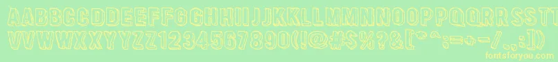 CactusTequila-Schriftart – Gelbe Schriften auf grünem Hintergrund